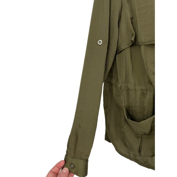 Lane Bryant Womens Olive Green Full Zip Utility Jacket Size 14/16 - Picture 2 of 9